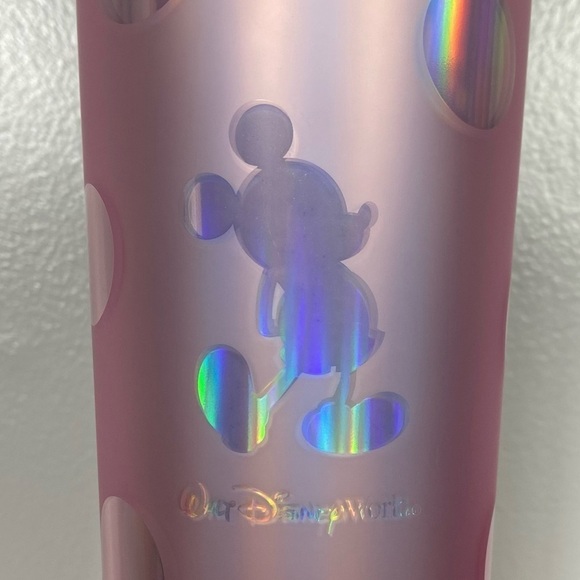 Starbucks/ Disney World pink metallic polka dot tumbler (no straw) 24 fl oz - Picture 4 of 8